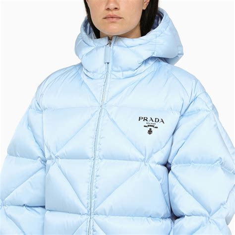 prada puffer jacket light blue|Prada sleeveless puffer jacket.